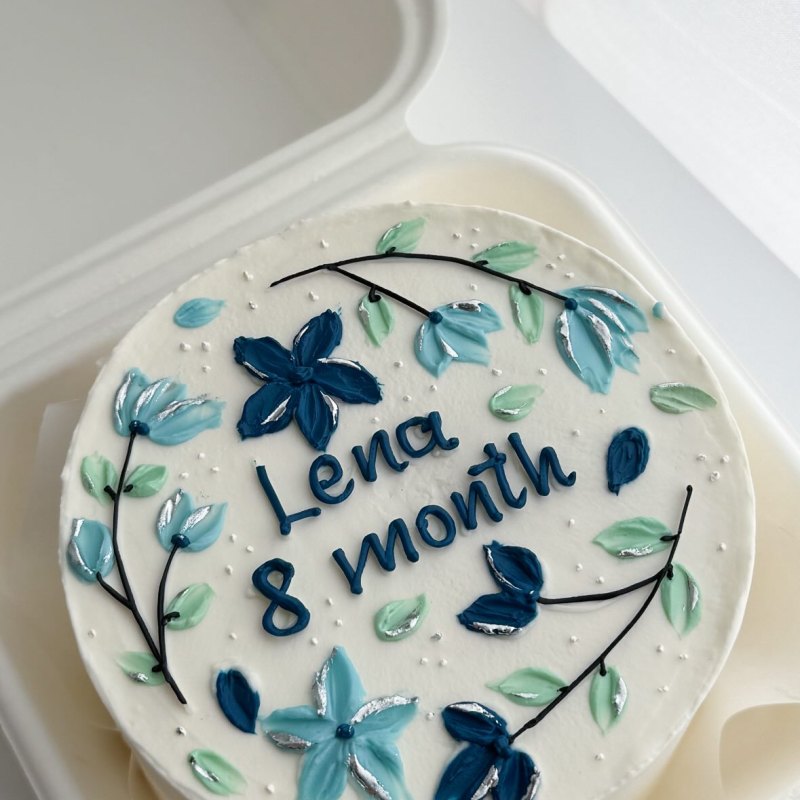 Kids bento cake «Mavi çiçəklər Lena»