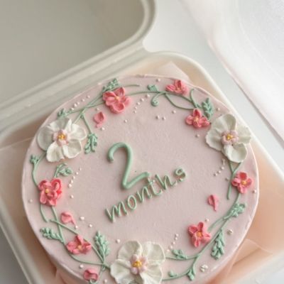 Kids bento cake «Çəhrayı çiçəklər 2 months»