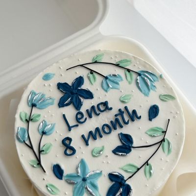 Kids bento cake «Mavi çiçəklər Lena»