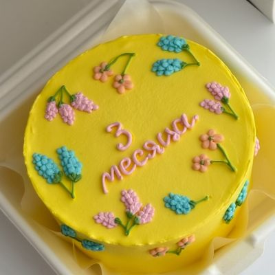 Kids bento cake «Sarı çiçəklər 3 ay»